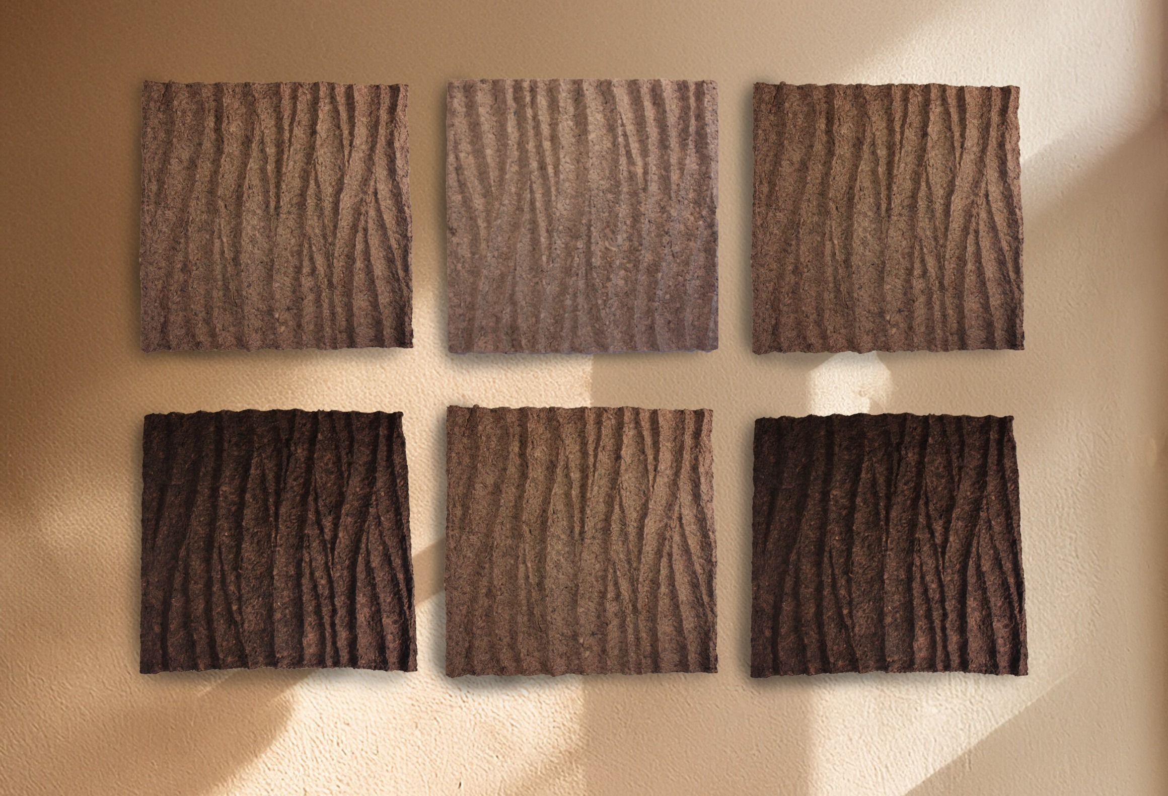 acoustic 3D wall pieces. recycled textiles