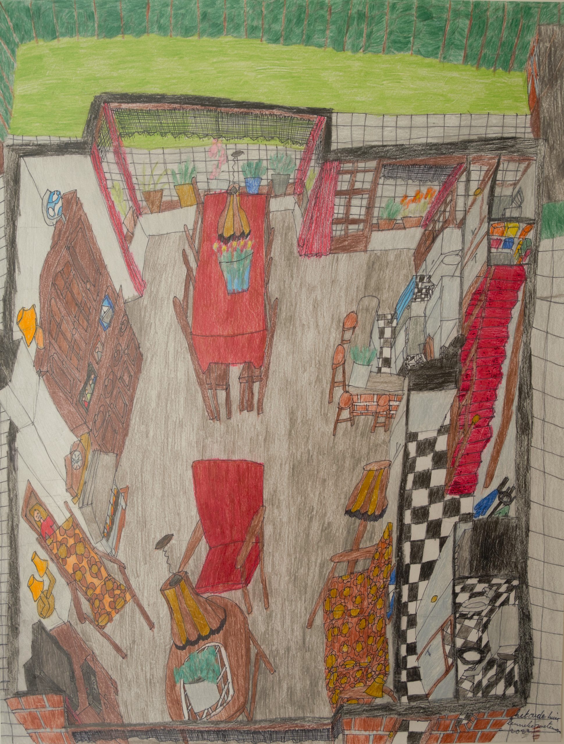 Lenneke Zoeteman, Het oude huis, 65 X 50 cm.