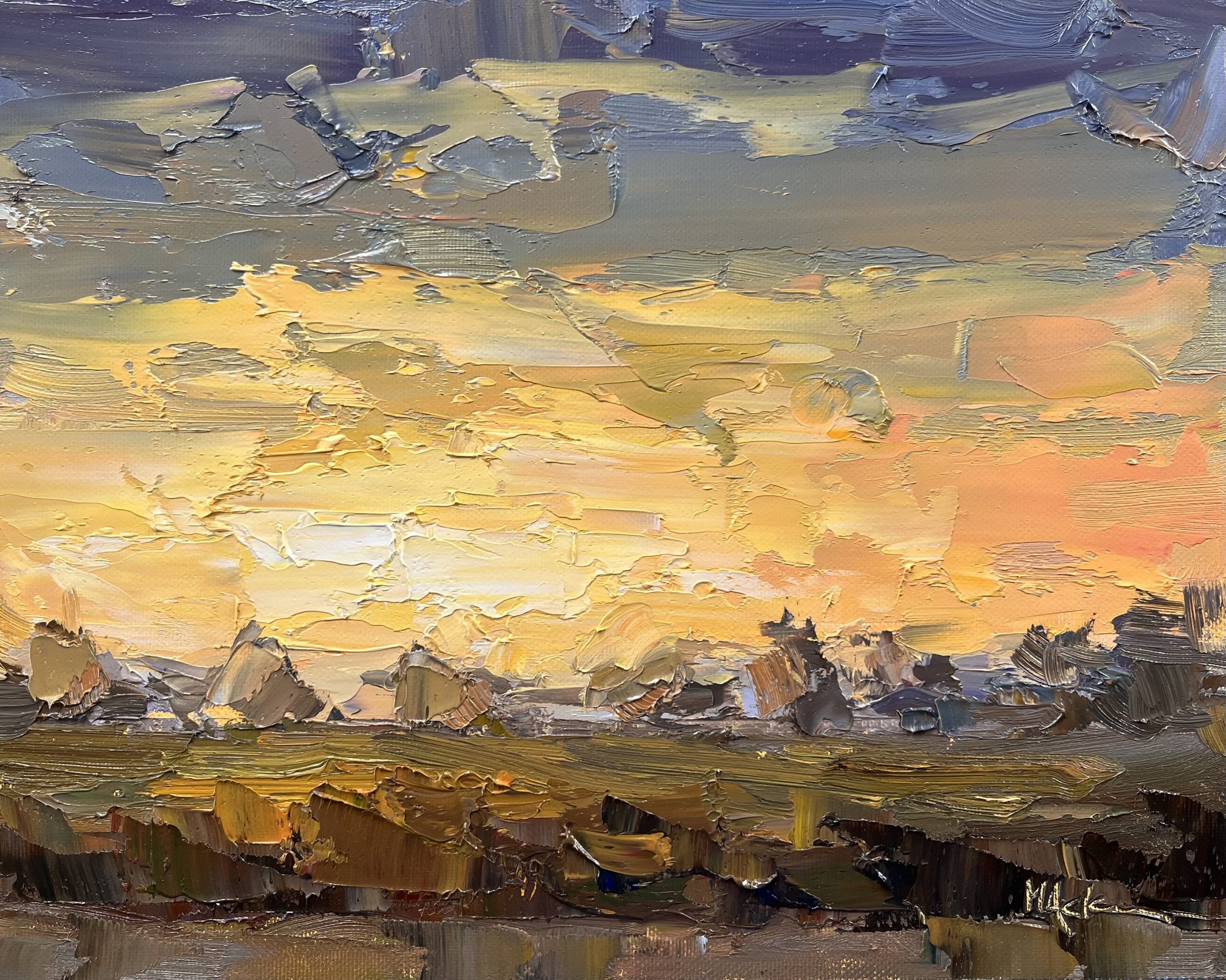 Fluwelen zonsondergang 24x30 cm