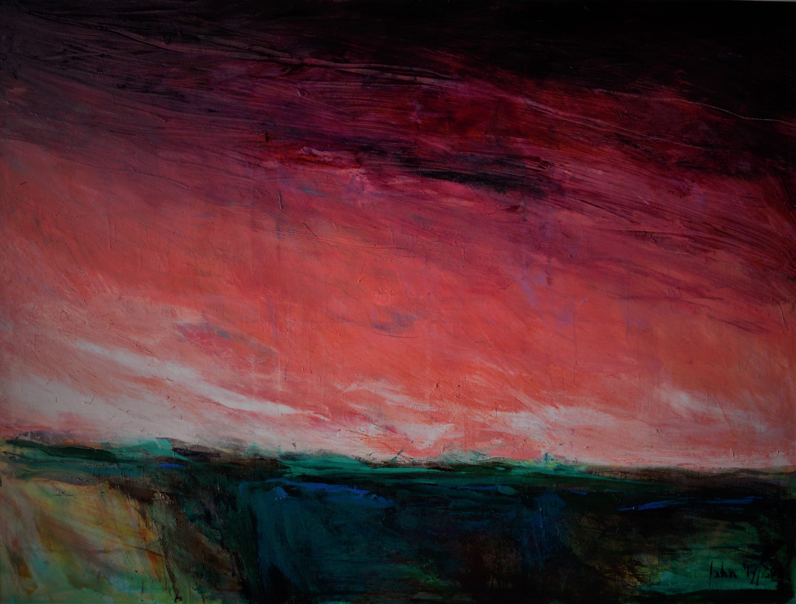 John-Paysage métaphysique. Olieverf, afm. 145-200 cm