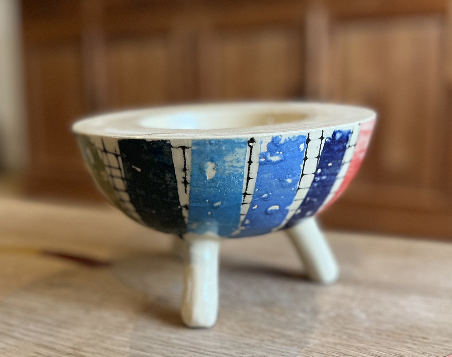 dubbelwandige schaal met engobe 25 cm Dubbelwandige schaal met engobe 25 cm